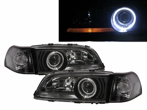 V70/XC70 96-00 Guide LED Halo Projector W/Corner Lamp Headlight BK for VOLVO RHD - Picture 1 of 7