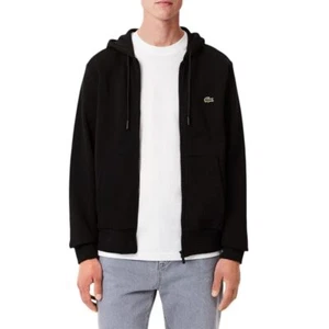 Lacoste Men's Long Sleeve Solid Full Zip Up Hoodie Noir - Picture 1 of 6
