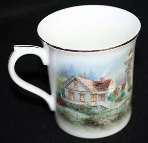 Taza de café Lenox Boehme 8 oz acentos dorados faro versículo bíblico Juan 8:12 - Imagen 1 de 4