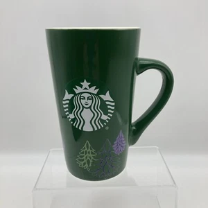 Taza de café de Navidad verde alto Starbucks logotipo pinos navideños 16 oz - Imagen 1 de 7
