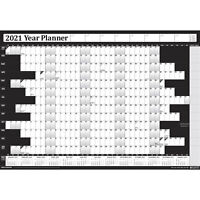 Wall Chart Calendar 2021 Year Planner 12 Month Grid Holidays Staff Office Grey