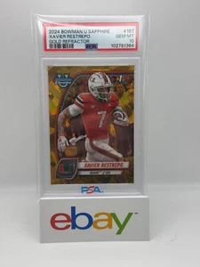 2024 Bowman Chrome U Sapphire Xavier Restrepo Gold Refractor #'d/50 187 PSA 10 - Picture 1 of 2