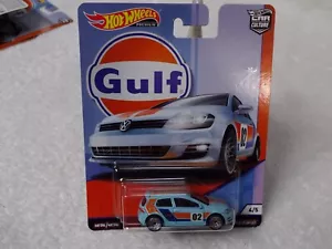 Hot Wheels Premium Car Culture Gulf Oil Volkswagen Golf MK7 Real Riders - Picture 1 of 3