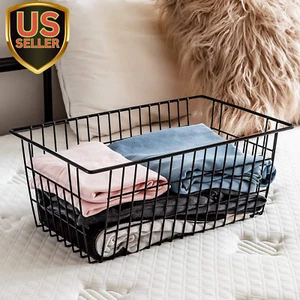 Farmhouse Large Wire Organizer Storage Bins Freezer Food Storage Basket for K... - Picture 1 of 5