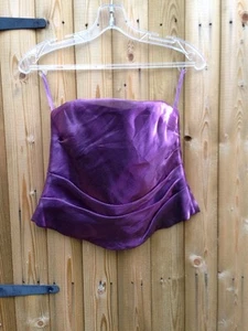 Vintage Minuet Debenhams Petite Wedding Bandeau Corset Damson Purple Top 14 - Picture 1 of 5