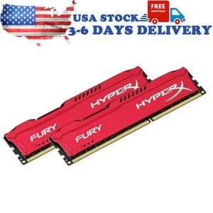 HyperX FURY 16GB KIT 2X 8GB 1600MHz PC3-12800 DDR3 Desktop DIMM Memory RAM Red - Picture 1 of 4