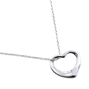 TIFFANY&Co. Elsa Peretti Open heart Necklace Silver925 2.7g Women - Picture 1 of 10