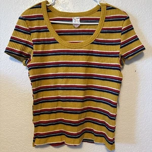 NEU No Boundaries T-Shirt gold rot schwarz gestreift Gr. XL 15-17 Junior kurz Sl - Bild 1 von 4