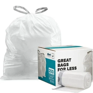 Plasticplace Custom Fit Trash Bags Compatible with simplehuman Code V, 200 Count - Picture 1 of 6