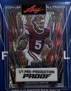 2024 Leaf Metal Lideatrick Griffin RC 1/1 Pre Proof Las Vegas Raiders  - Bild 1 von 2