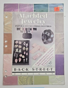 Marbled Jewelry Paper & Instructions Included Back Street Designs 1989 Crafting - Picture 1 of 2