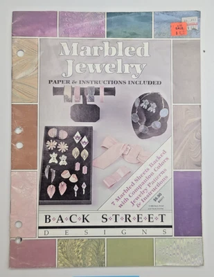 Marbled Jewelry Paper & Instructions Included Back Street Designs 1989 Crafting - Image 1 of 2
