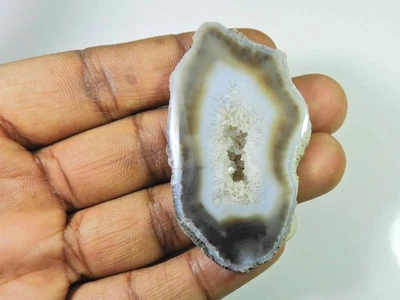 109Cts. Ágata druzy negra teñida elegante cabujón de cristal piedra preciosa suelta 36X42MM s68 Foto 1 de 4