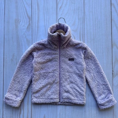 Patagonia Niñas Synchilla Peluche Pila Talla XS Sherpa Vellón Chaqueta Difusa Púrpura Foto 1 de 4