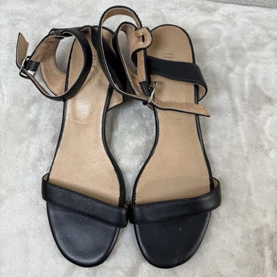 J.Jill Black Leather Ankle Strap Sandals SZ:8.5 - Image 1 of 4