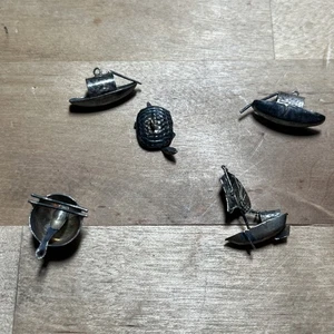 Vintage Sterlingsilber chinesischer Export Mini Charms Schiffe - Schale -- K2 - Bild 1 von 11