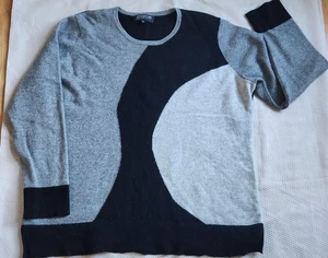 Suéter Pullover Vintage Jones New York Negro Gris 100% Cachemira Mujer 2X - Imagen 1 de 8