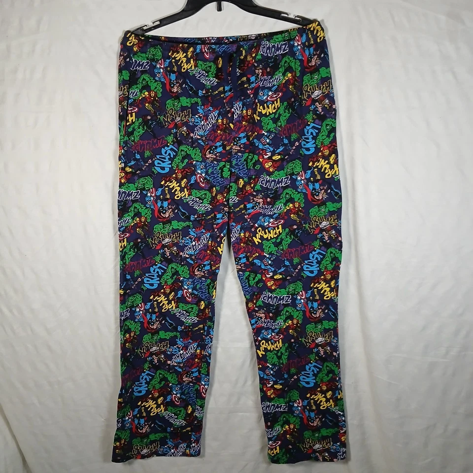 Marvel SuperHero 100% 棉睡衣裤 XL 码 绿巨人 Ironman Thor Capt America — 第 1/2 张图片