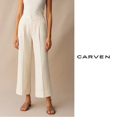 NUEVO Pantalones para mujer Carven color crema pierna ancha talla 12 Foto 1 de 4