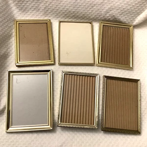 Menge 6 Vintage 5 x 7" Bilderrahmen - verzierte Metall goldfarbene Staffelei Rückseite - Bild 1 von 2