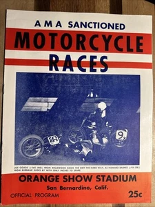 1958 Motorcycle Race Program, San Bernardino, Joe Goade/Howard Barnes Cover - Picture 1 of 6