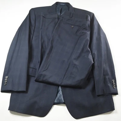 Ralph Lauren 48L 38x36 Azul Marino Cuadros 100% Lana Hombres Chaqueta Pantalones Traje Foto 1 de 4