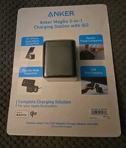 Anker 3-in-1 Cube Magnetic Charging Station Qi2 Charging+ 40W Charger for Apple - Photo 1 sur 2