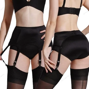Vintage Girdle Garterbelt Satin Mieder Hüfthalter Strumpfhalter 6 STRAPSE - Bild 1 von 17