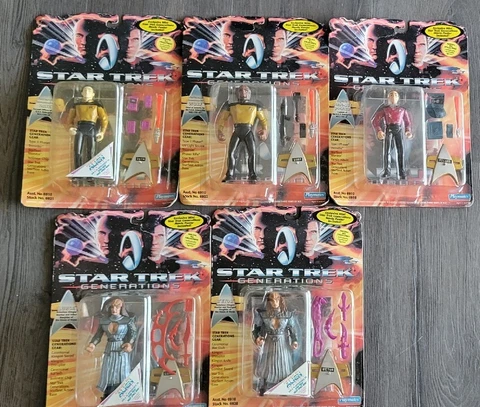 Star Trek GENERATIONS PICARD B'ETOR LURSA WORF DATA figure LOT of 5 Cover