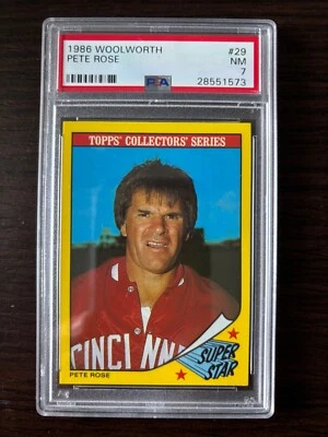 1986 WOOLWORTH BASEBALL #29 PETE ROSE PSA 7 NM - Image 1 of 2