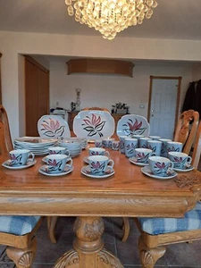 Bali Hai Continental Kilns Vintage 53 Piece Dinnerware Grouping Gray Background - Picture 1 of 24
