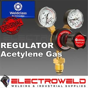 WELDCLASS Acetylene Regulator, Acet Welding Twin Pressure Gauge Type 20, 4-ACR1 - Picture 1 of 4