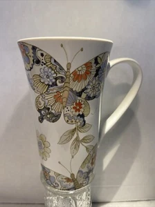 222 FIFTH Floral Butterflies Coffee Latte Mug Cup Butterfly Art - Picture 1 of 9