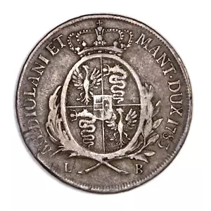 ITALIA DUCATO DI MILANO Giuseppe II D'Asburgo 1/2 Scudo 1783 - Periziata MB/BB - Imagen 1 de 2
