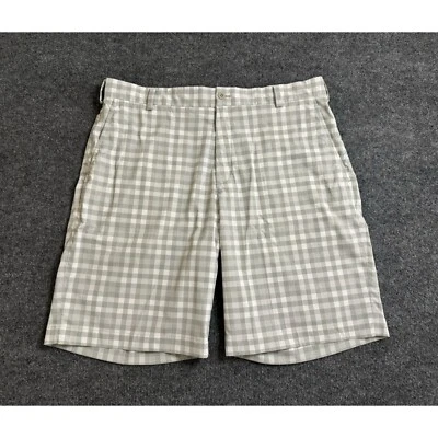 Pantalones Cortos Nike Golf 10" Hombres 36 Dri-FIT Cuadros Frente Plano Relajado Chinos Elásticos Foto 1 de 4