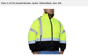 Chaqueta reflectante bombardero de seguridad aislada de alta visibilidad TRABAJO EN CARRETERA talla 3XL (AX) - Imagen 1 de 3