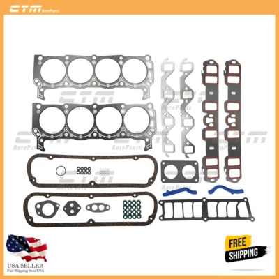 Graphite Cylinder Head Set Fits 90-96 Ford Bronco E-150 Econoline 5.0L V8 OHV Foto 1 de 4