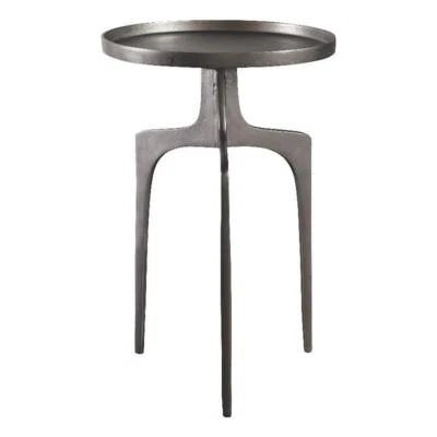 Uttermost Kenna Contemporary Aluminum Accent Table in Nickel - Image 1 of 4