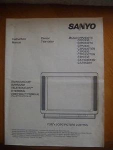 SANYO  TELEVISION INSTRUCTION MANUAL.. VARIOUS MODELS..FUZZY LOGIC..TELETEXT - Picture 1 of 6