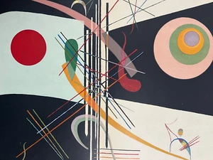 Litografía original de Wassily Kandinsky ""Dos banderas"" placa firmada década de 1960 - Imagen 1 de 7
