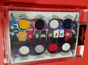 KOBE BRYANT DR J KEVIN GARNETT PAUL PIERCE WADE NOWITZKI JERSEY CARD #d5/12 LEAF - Picture 1 of 2