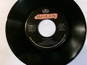 Johnny Cash –45 VG+ PROMO-Let Him Roll-Mercury 1987 - Foto 1 di 2