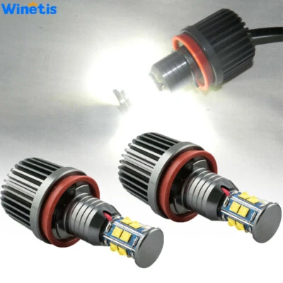 120W Canbus White LED Angel Eyes Halo H8 Bulb For BMW 3-series E90 E91 E92 E93 - Image 1 of 4