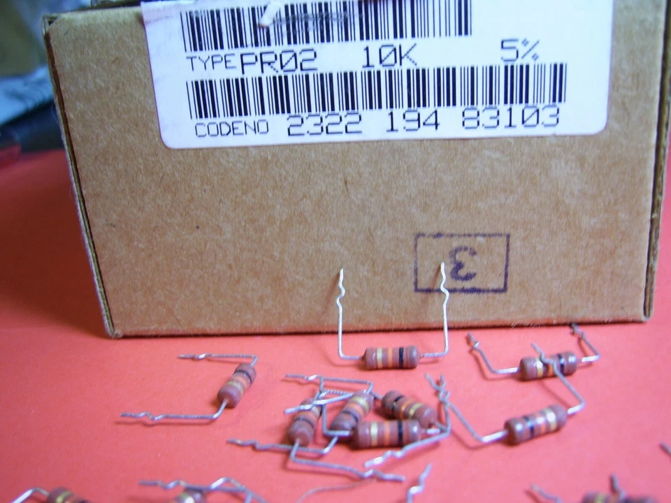 [50pcs] 10K 2W 5% Metal Oxide Resistors Philips PR02 - Image 1 of 1