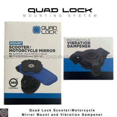 QUAD LOCK Scooter / Motorcycle Mirror Mount + Vibration Dampener  Free Shipping - Image 1 of 3