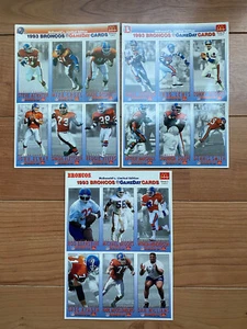 1993 McDonalds GameDay Sammelkarten DENVER BRONCOS - 3 ungeschnittene Blätter - Bild 1 von 7