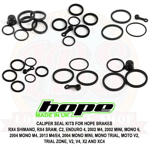 Hope Brakes Caliper Seal Kits RX4 C2 E4 M4 Mini Mono Trial Moto V2 V4 X2 XC4 New - Image 1 of 1