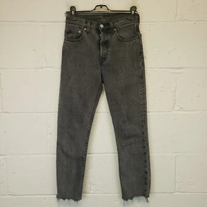 Levi's 501 Jeans Womens Mid Rise W26 L26 Grey Tag W24 L28 Thick Denim Stretch - Picture 1 of 14