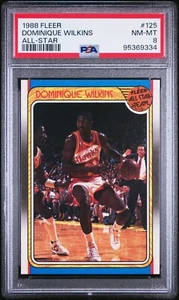 1988 FLEER ALL-STAR #125 DOMINIQUE WILKINS HAWKS HOF PSA 8 - Picture 1 of 2