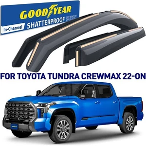 Rain Guards Vent Visors Shade for 2022-2025 Toyota Tundra CrewMax - Picture 1 of 7
